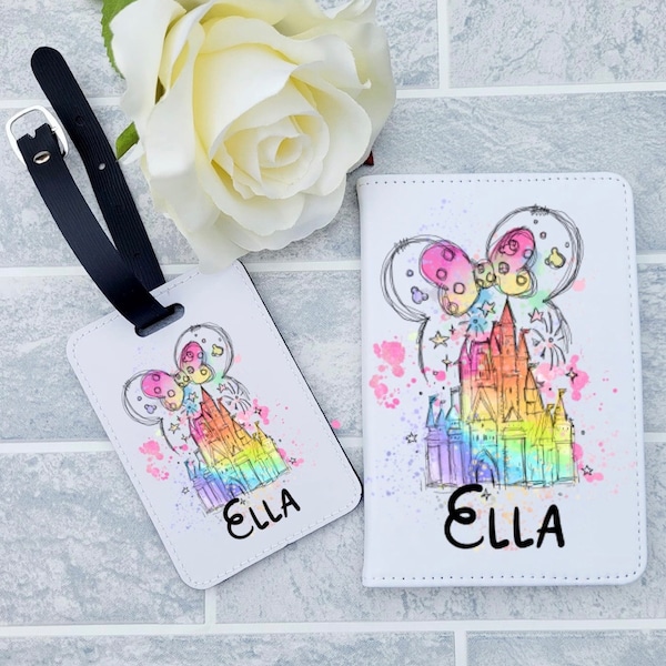 Personalised Disney Inspired Passport Cover, Disney Passport Cover, Disney Travel Gift, Personalised Passport Holder, Disney 2023 Gift