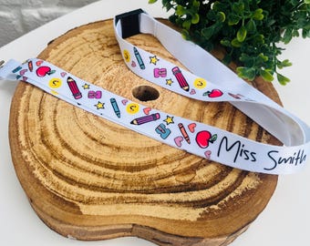 Personalised Teacher Lanyard, Custom Lanyard, Customised Name Teacher Lanyard, Gift For Teacher, Teacher Gift, Gift for Friend