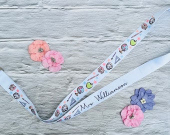 Personalised Teacher Lanyard, Custom Lanyard, Customised Name Teacher Lanyard, Gift For Teacher, Teacher Gift, Gift for Friend