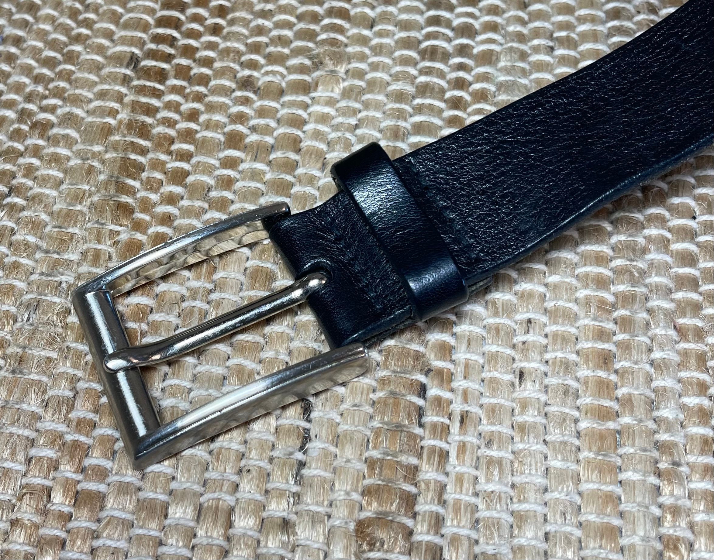 Vintage Trafalgar Black Leather Belt With Buffalo Nickels  display picture 1