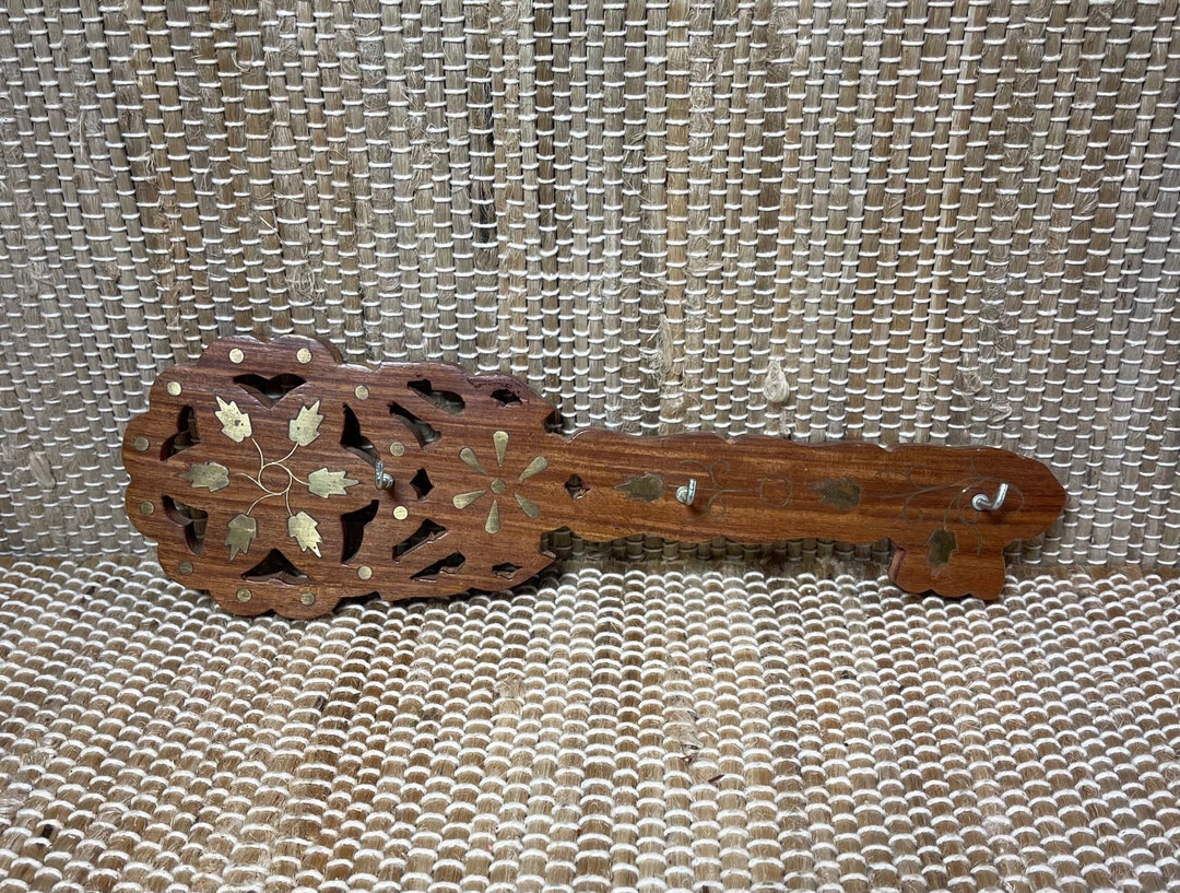 Vintage Wooden Key Shaped Key Holder/vintage Key Etsy