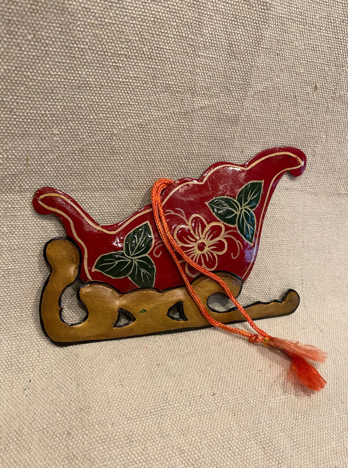 Hand Painted Metal Sled/vintage Christmas Decor - Etsy