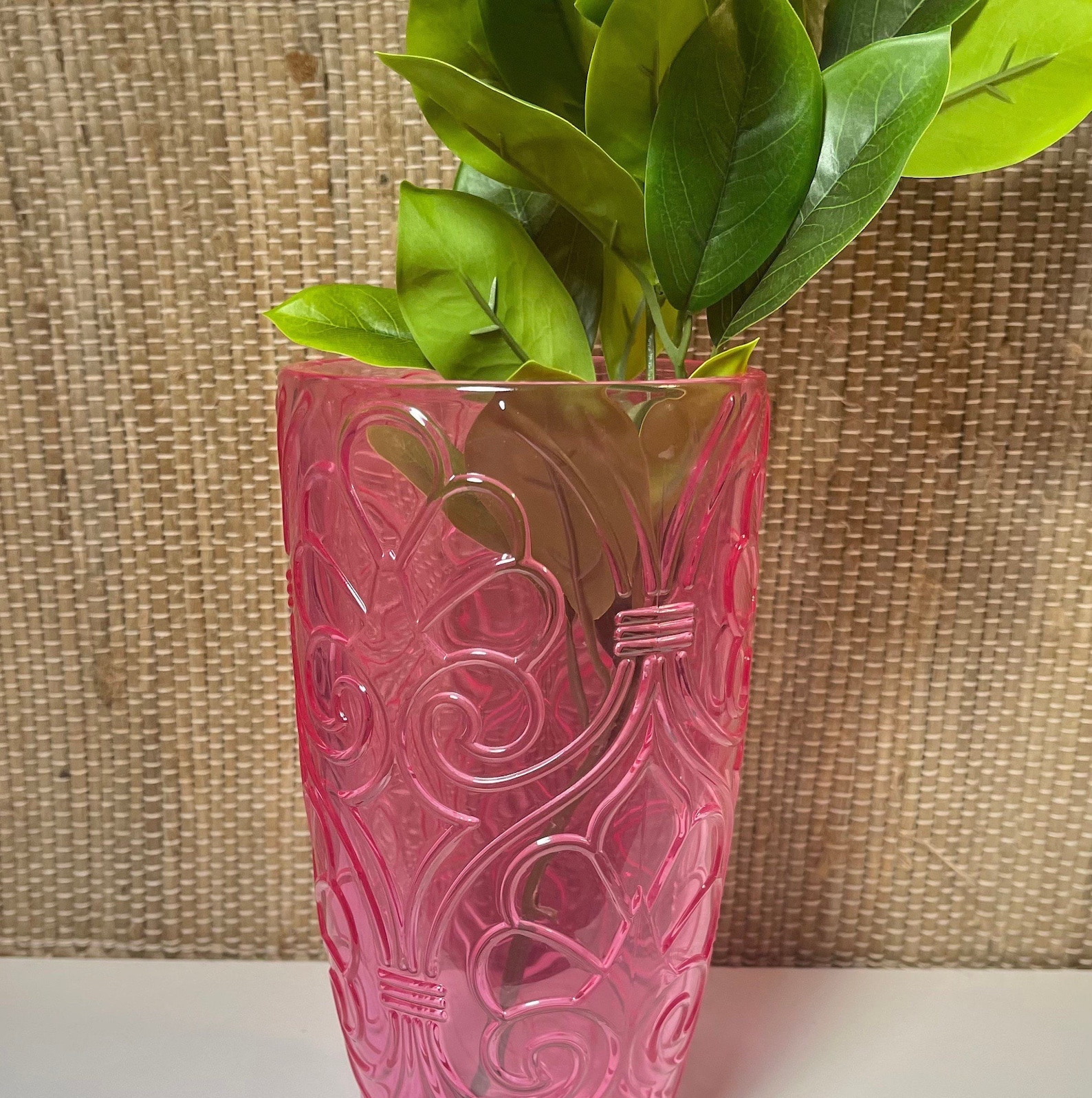 Bright Pink Decorative Glass Vase/Colorful Glass Vases/Pink Etsy
