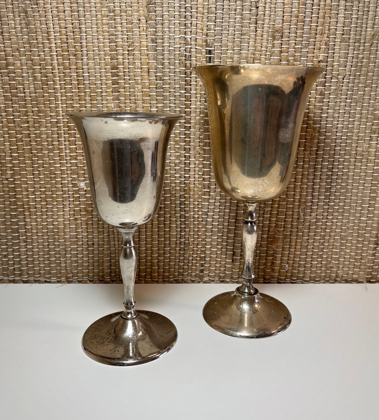 Pair of Vintage Silver Plated Goblets/vintage Goblets/vintage Etsy