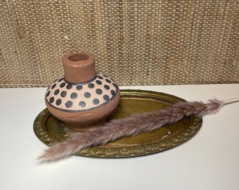 Vintage Brass Tray with Grape Design, Decorative Centerpiece