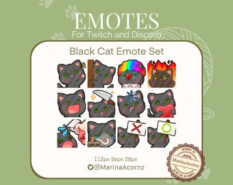 Black Cat Emote Set