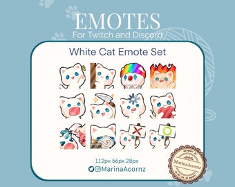 White Cat Emote Set