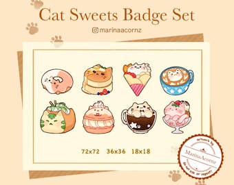 Cat Sweets Badge Set