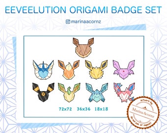 Eeveelution Origami Badge Set