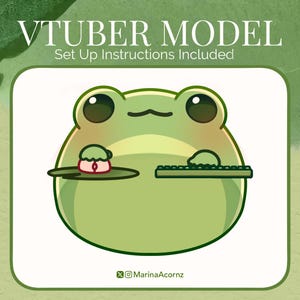 Jiggly Frog VTuber Model With Spud Mouse and Keyboard, Includes Set Up Instructions