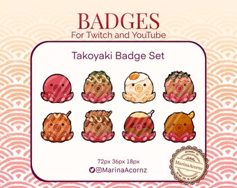 Takoyaki Badge Set