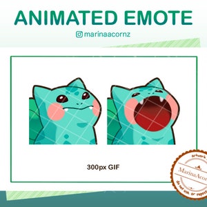 Pop Cat Bulbasaur Animated Emote