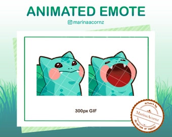 Pop Cat Bulbasaur Animated Emote