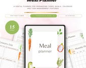 Meal Planner Printable, Weekly Meal Planner PDF, Grocery List, Food Planner, Meal Prep Planner, Kitchen Organizer, Recipe Planner