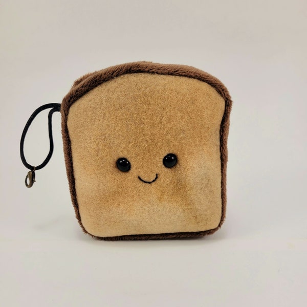 Happy Plush Toast Keychain, Toy, Collectable,