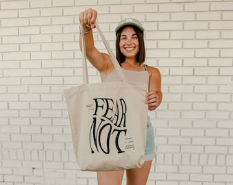 Bolsa de mano cristiana Fear Not, bolsa cristiana, bolsa de la Biblia, ropa cristiana, ropa cristiana, ropa basada en la fe, ropa cristiana