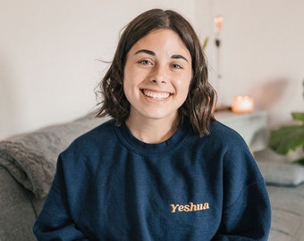 Embroidered Yeshua Christian Crewneck Sweatshirt
