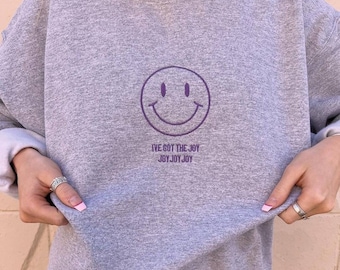 Christian Embroidered Crewneck Sweatshirt: "I've Got The Joy" Trendy Apparel