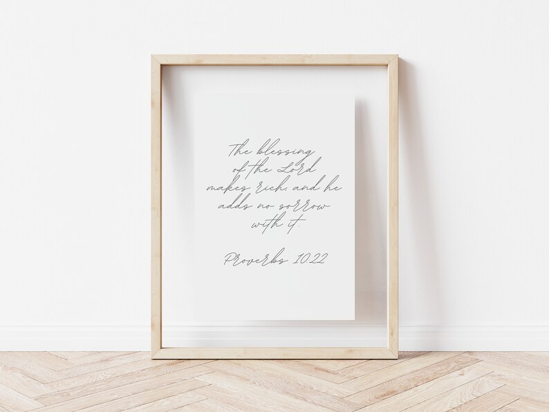 Proverbs 10:22, Digital Print, Modern Scripture Decor, Bible Wall Art ...
