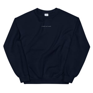 Embroidered Psalm 23 Christian Crewneck Sweatshirt Navy