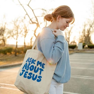 Love Like Jesus Tote Bag, Retro Tote Bags, Christian Tote Bags