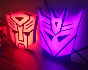 Transformers LED Light: Autobots & Decepticons Logo Bundle - Etsy