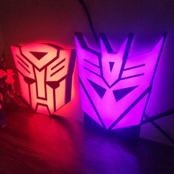 Transformers LED Light: Autobots & Decepticons Logo Bundle - Etsy