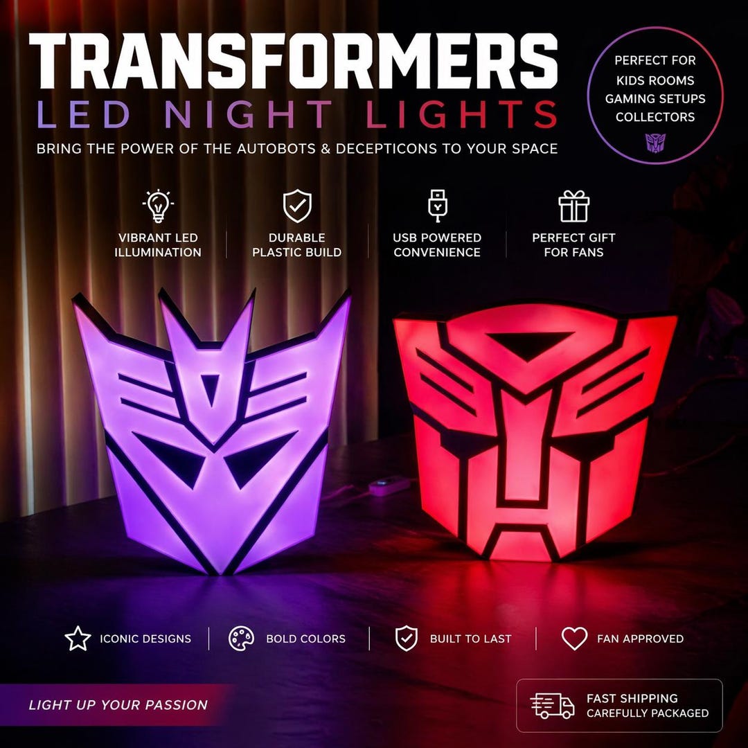 Transformers LED Light: Autobots & Decepticons Logo Bundle - Etsy
