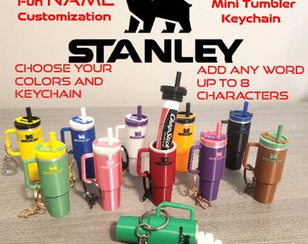 Custom Stanley cup Personalized name keychain mini tumbler easy gift fun collectable chap stick holder pill container guaranteed quality