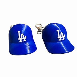 LA Dodgers Mini Baseballmütze Schlüsselanhänger 2er Set, MLB Schlüsselanhänger, Baseball Fan Geschenk, Sport Erinnerungsstücke, Los Angeles Dodgers Fans 2x1x1 Zoll
