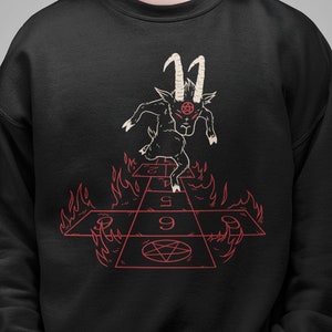 Alternative Clothes, Goth Sweatshirt, Occult shirt, Funny  Hell Occult Hoodie , Satan Shirt crew neck sweatshirt