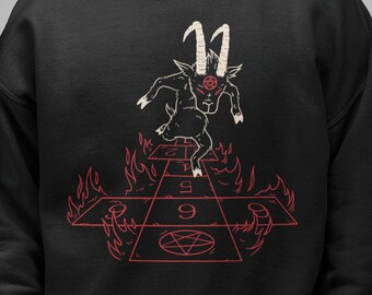 Alternative Kleidung, Goth Sweatshirt, Okkult Shirt, Funny Hell Okkult Hoodie, Satan Shirt Crew Neck Sweatshirt