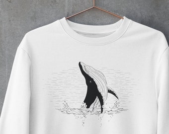 Aesthetic Clothing , Aesthetic Sweatshirt | Minimalist Whale Design Sweatshirt | Aesthetic Unisex Heavy Blend Crew Neck Sweatshirt