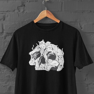 Skull Cat, Alternative Clothing Pastel Goth Clothing Aesthetic Pastel Shirt sweatshirt Hoodie, Oversized Crew Neck Sweatshirt , women hoodie