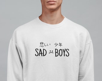 SAD BOYS, VAPORWAVE,  Aesthetic clothing  Sweatshirt, Hoodie, Oversized sweatshirt, sad boi, sad boy, anime, weeb, otaku, anime aesthetic