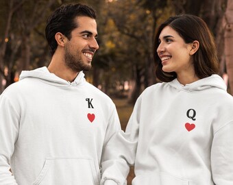 Valentines day Embroidery, Couples valentines day, Anniversary gift,  p, Matching hoodie, Couples sweatshirt