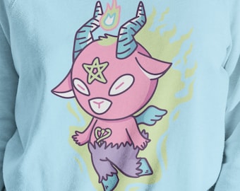Pastel Goth Roupas Estética Pastel Camisa com capuz coelho, ritual satânico, moletom E girl, moletom grande com gola redonda, moletom com capuz feminino