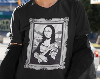 Goth Clothes , Mona Lisa,   Gothic Shirt,   Goth sweatshirt for woman, Alternative clothes , Dark Aesthetic clothing Emo Hoodie