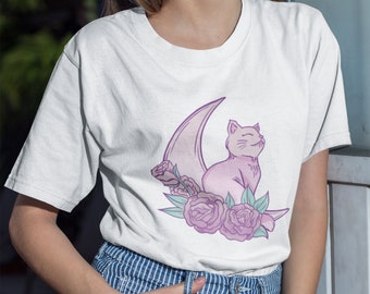 Camisa estética gótica pastel com capuz Kawaii, moletom E girl, moletom grande com gola redonda, Vaporwave, camisa amante de gatos, moletom com capuz feminino