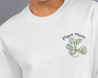 Plants, embroidered sweatshirt, Plant mama, plant mom, aesthetic sweatshirt, plant gift, plant gifts, plant shirt, boho shirt, jumper