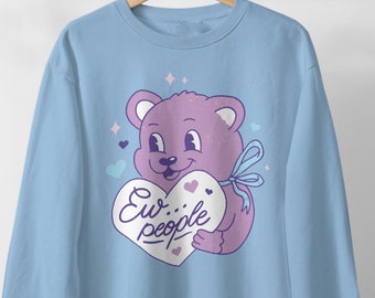 Ew People, Camisa goda pastel, sudadera pastel, ropa de niña e, linda camisa de oso, ropa goda pastel, suéter estetónico, talla grande