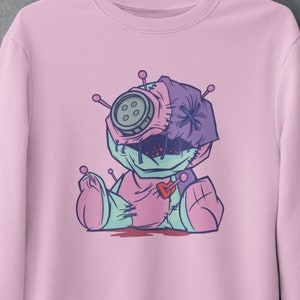 Pastel Goth Aesthetic Kawaii hoodie, Voodoo doll E girl Sweatshirt , Oversized Crew Neck Sweatshirt , Vaporwave ,  womens hoodie, oversized