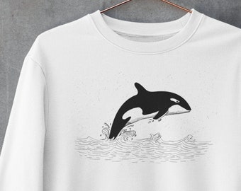 Aesthetic Sweatshirt | Minimalist Orca Whale Sweatshirt | Aesthetic Unisex Heavy Blend Crew Neck Sweatshirt crew neck sweatshirt