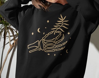 Aesthetic, Halloween Sweatshirt, boho,  Sweatshirt, Oversized Sweatshirt , Alternative Clothing , Crew Neck Sweatshirt