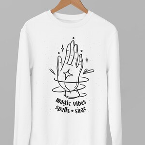 alternative clothing, witchy clothing, wiccan clothing,  occult clothing,  aesthetic clothing crew neck sweatshirt