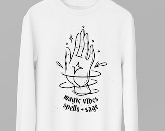 alternative clothing, witchy clothing, wiccan clothing,  occult clothing,  aesthetic clothing crew neck sweatshirt