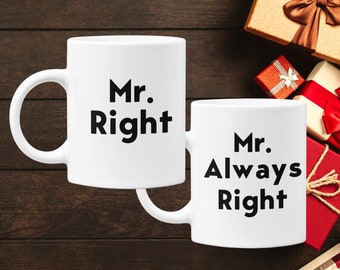 Mr Right Mr Always Right, Tazza gay, regalo di coppia gay, regalo per coppia gay, regalo gay, matrimonio gay, coppia gay, regalo anniversario gay