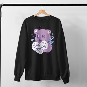 Ew People, pastellgoth-skjorta, pastellfärgad tröja, e-tjejkläder, söt björnskjorta, pastellgoth-kläder, estetisk tröja, plus size bild 6
