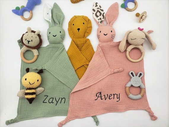 Baby Lovey Personalized Baby Gift Baby Gift With Name Security Blanket Personalized Baby Lovey Muslin Lovey Lion Baby Lovey Gift Etsy Canada