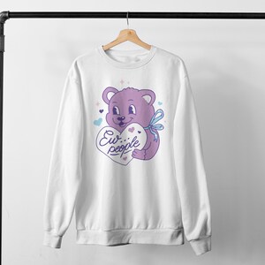 Ew People, pastellgoth-skjorta, pastellfärgad tröja, e-tjejkläder, söt björnskjorta, pastellgoth-kläder, estetisk tröja, plus size bild 7